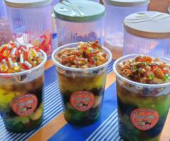 Laicikang pelangi, barli pandan tambah jelly dan boba